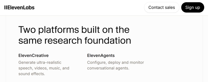 ElevenLabs website