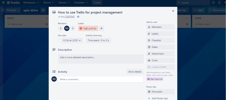 Project Management in Trello | Topic approval