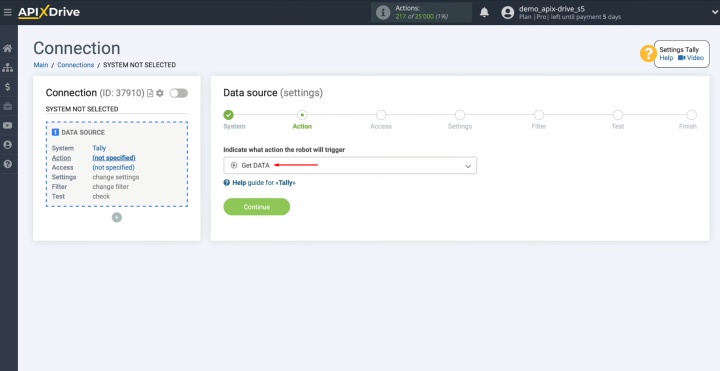 Tally and HubSpot integration | Choose “Get DATA” Tally and HubSpot integration | Choose “Get DATA”