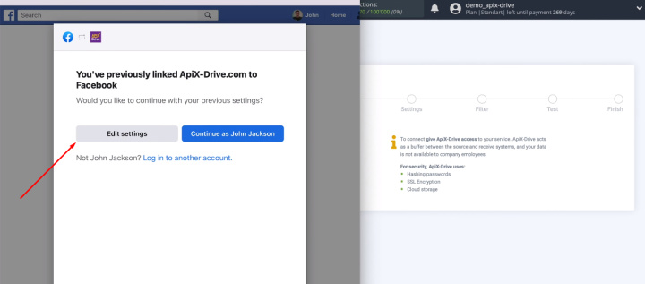 Facebook and Hubspot integration | Go to advanced settings