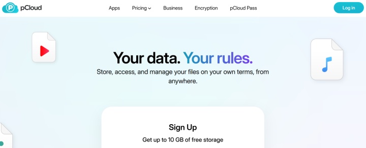 pCloud website