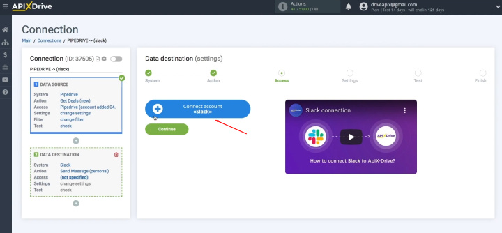 Pipedrive and Slack integration | Connect your Slack account to the ApiX-Drive