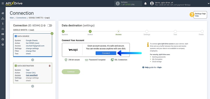Connect your Vapi account to ApiX-Drive