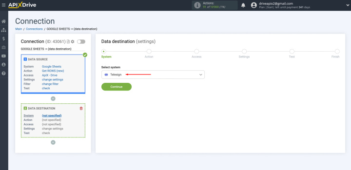 Google Sheets and Telesign integration | Select Telesign