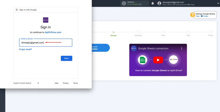 Google Sheets and Telesign integration | Enter your username