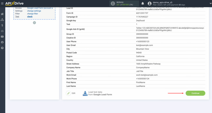 Google Ads Lead Form and Notion integration | If everything looks good, click “Continue”