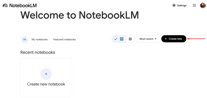 Create new notebook