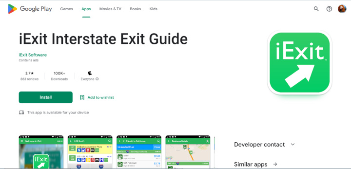 Best apps for truck drivers | iExit in Google Play
