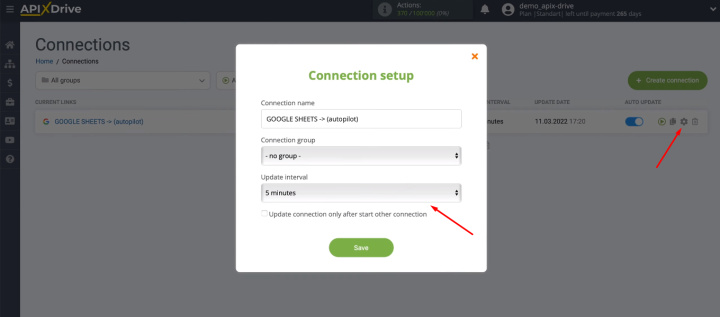 Google Sheets and Autopilot integration | Change the interval