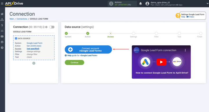 Google Ads Lead Form and Notion integration | Link your Google Lead Form account to ApiX-Drive