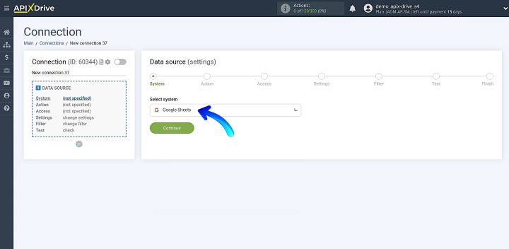 Select Google Sheets