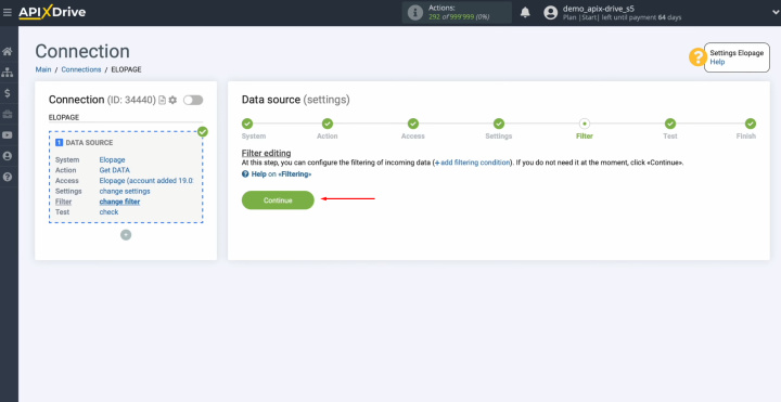 Elopage and Google Sheets integration | Click “Continue”