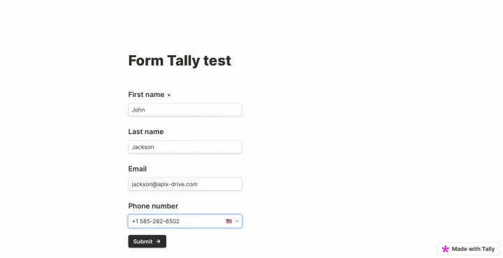 Submit the form on your website Submit the form on your website