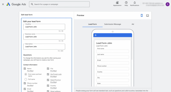 Google Lead Form and Google Sheets integration | The transfer of leads