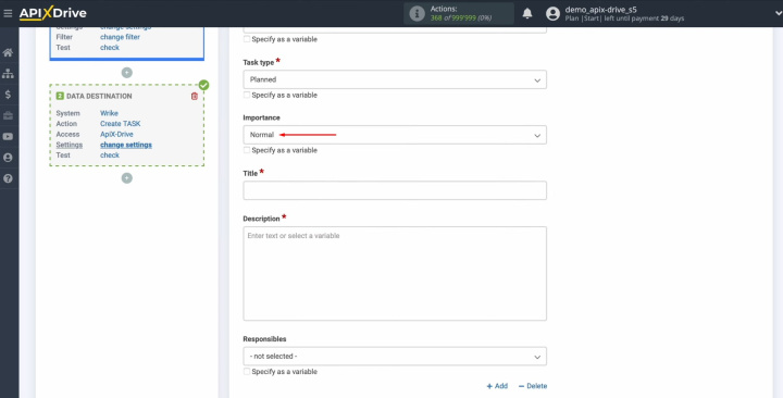 Webflow and Wrike integration | Select importance