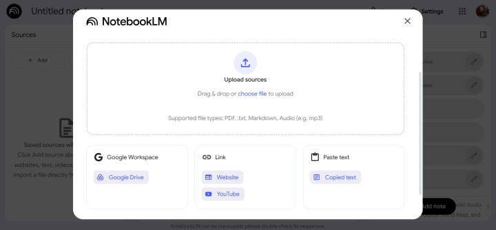 Upload sources