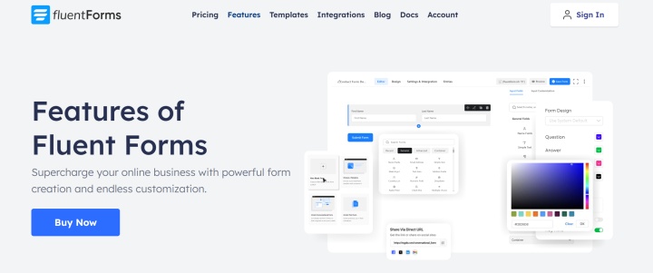 Fluent Forms website