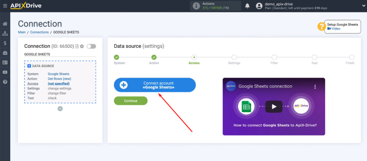 Google Sheets and ClickUp integration | Connect Google Sheets account