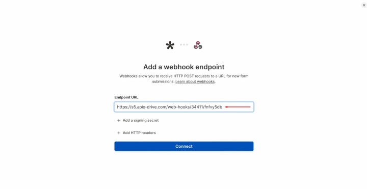 Tally and HubSpot integration | Paste the copied URL and click "Connect" Tally and HubSpot integration | Paste the copied URL and click "Connect"
