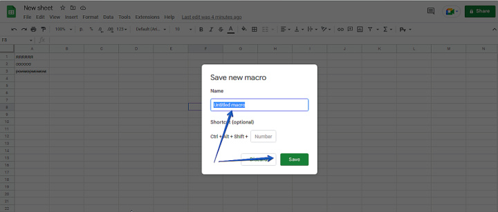 How to create Google Sheets macros | Save