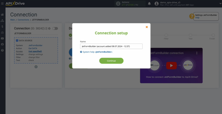 JetFormBuilder and Notion integration | Change the connection name, or just click "Continue"