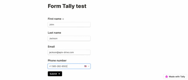 Tally and MailerLite integration | Fill the form