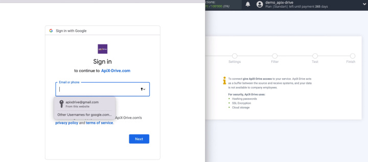 Google Sheets and Intercom integration | Log in to Google Sheets account