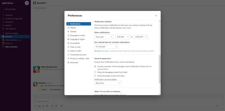 Slack Tips and Hacks | Notification schedule