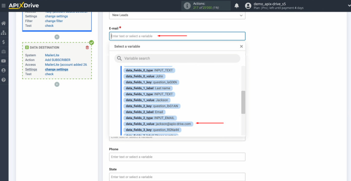 Tally and MailerLite integration | Assign variables from Tally to MailerLite fields