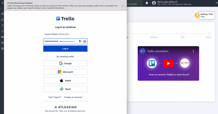 Google Lead Form and Trello integration | Enter your password
