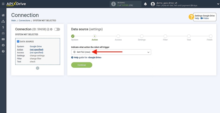Choose Get FILE (new)