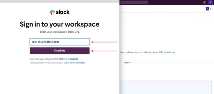 Facebook and Slack integration | Paste the URL