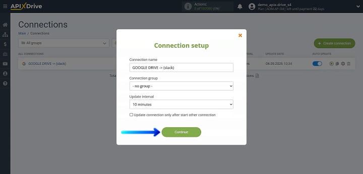 Specify the auto-update interval