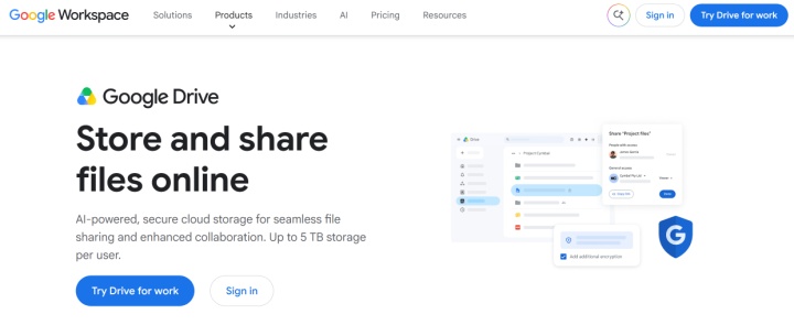 Google Workspace website