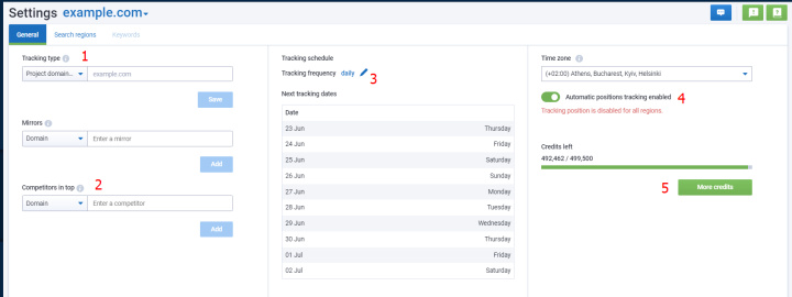 What is Serpstat | A window for setting up the project