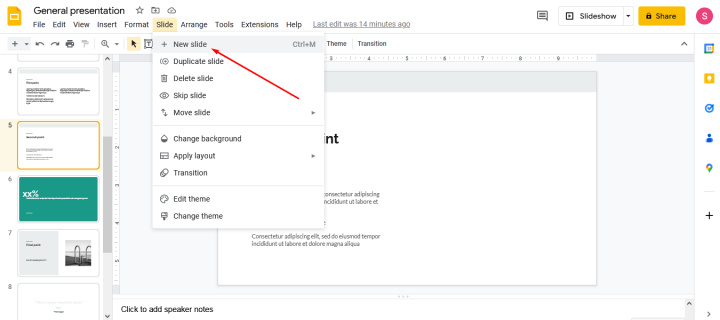 Google Slides Review | New slide