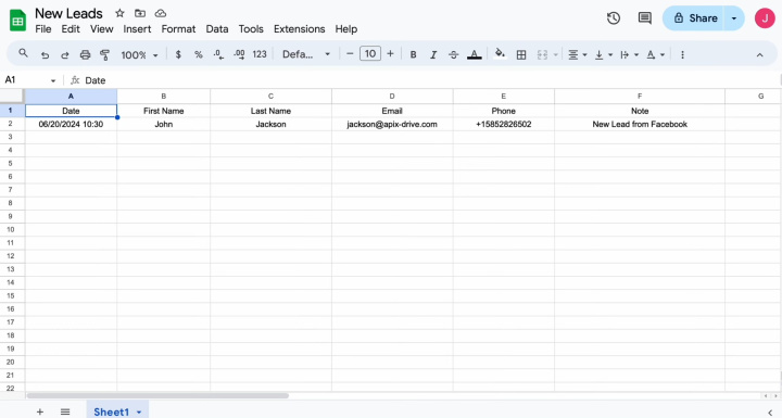 Google Sheets and Airtable integration | Lead data in spreadsheet