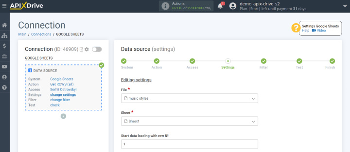 Content generation with ChatGPT | We select a table and a sheet