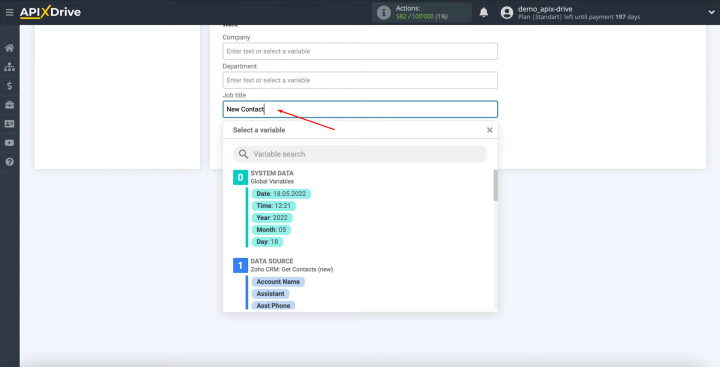 Zoho CRM and Google Contacts integration | Also manually enter values