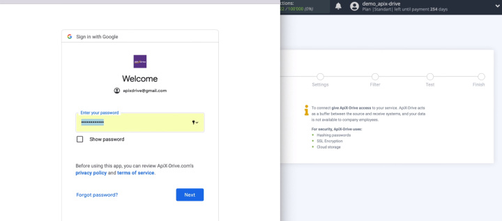 Google Sheets and Zoho CRM integration | Specify the password