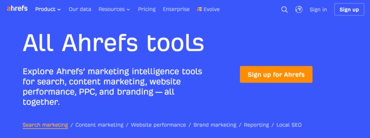 Ahrefs website