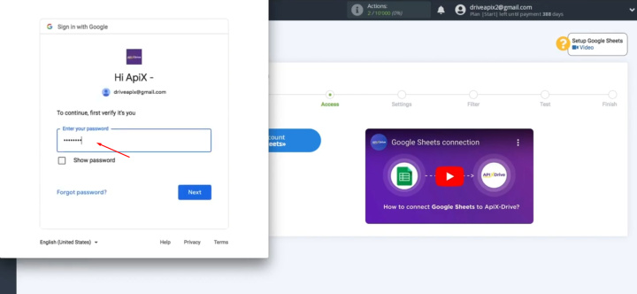 Google Sheets and Discord integration | Enter your password