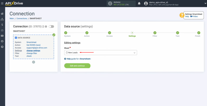 Smartsheet and Airtable integration | Select the sheet