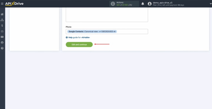Click "Edit and continue"