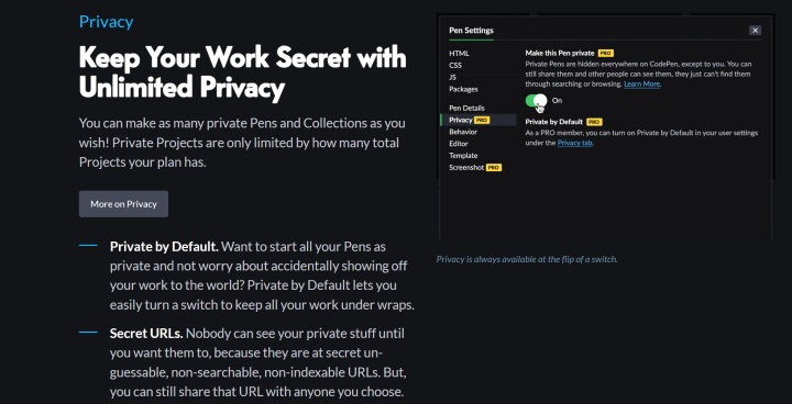 Privacy mode