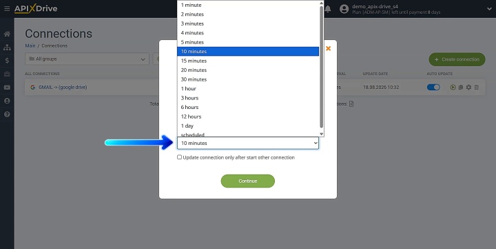 Set the update interval