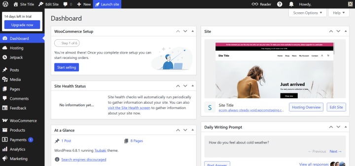 WooCommerce interface WooCommerce interface