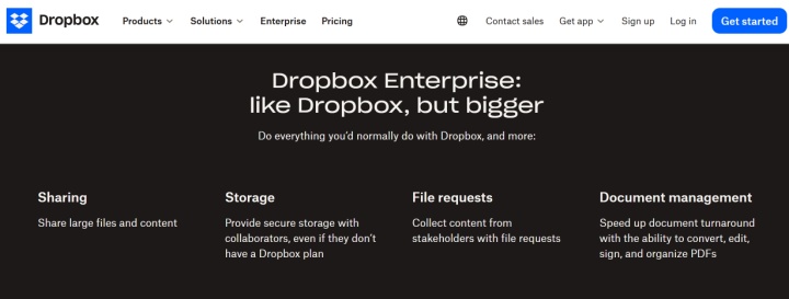 Dropbox website