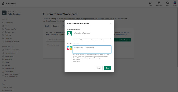 Slack Tips and Hacks | Add new response