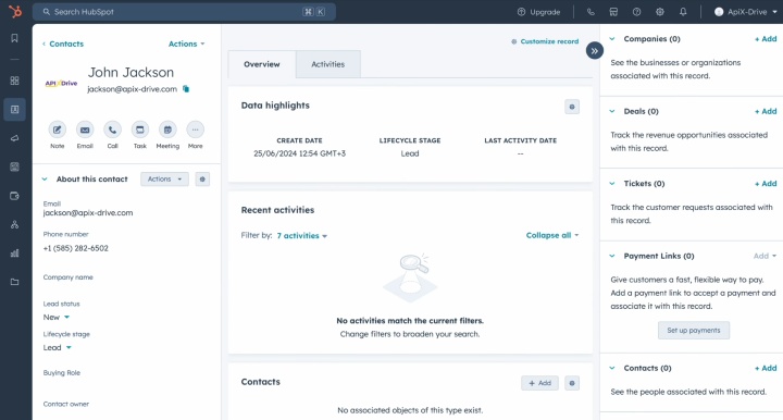 Tally and HubSpot integration | Result of the data transfer to HubSpot Tally and HubSpot integration | Result of the data transfer to HubSpot
